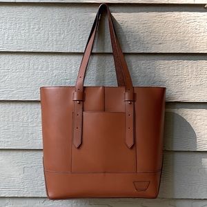 IIIBeCa by Joy Gryson Cognac Leather Giant Tote Work Bag